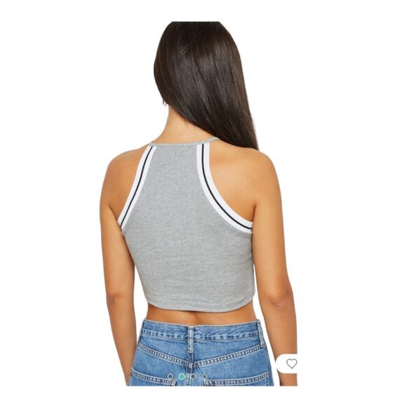 Topshop Contrast Trim Cropped Tank Top - Picture 2 of 7